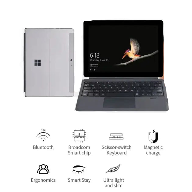 Bluetooth Backlight Keyboard For Microsoft Surface Pro 3 4 5 6 7/7+,Surface Pro 8 9 10 11 X Backlit Wireless Touchpad