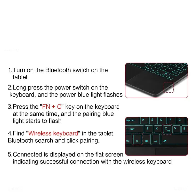 Bluetooth Keyboard For Microsoft Surface Pro 11 2024 10 9 8 X Wireless TouchPad Backlit Keyboard for Surface Pro11