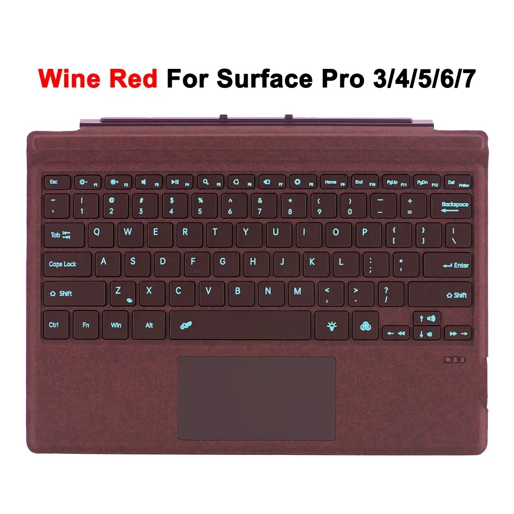 Bluetooth Keyboard For Surface Pro 11 10 9 8 X,For Microsoft Surface Pro 3 4 5 6 7/7 Plus Detachable Slim Type Cover