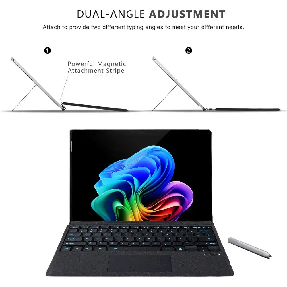 Bluetooth Keyboard For Surface Pro 11 10 9 8 X,For Microsoft Surface Pro 3 4 5 6 7/7 Plus Detachable Slim Type Cover