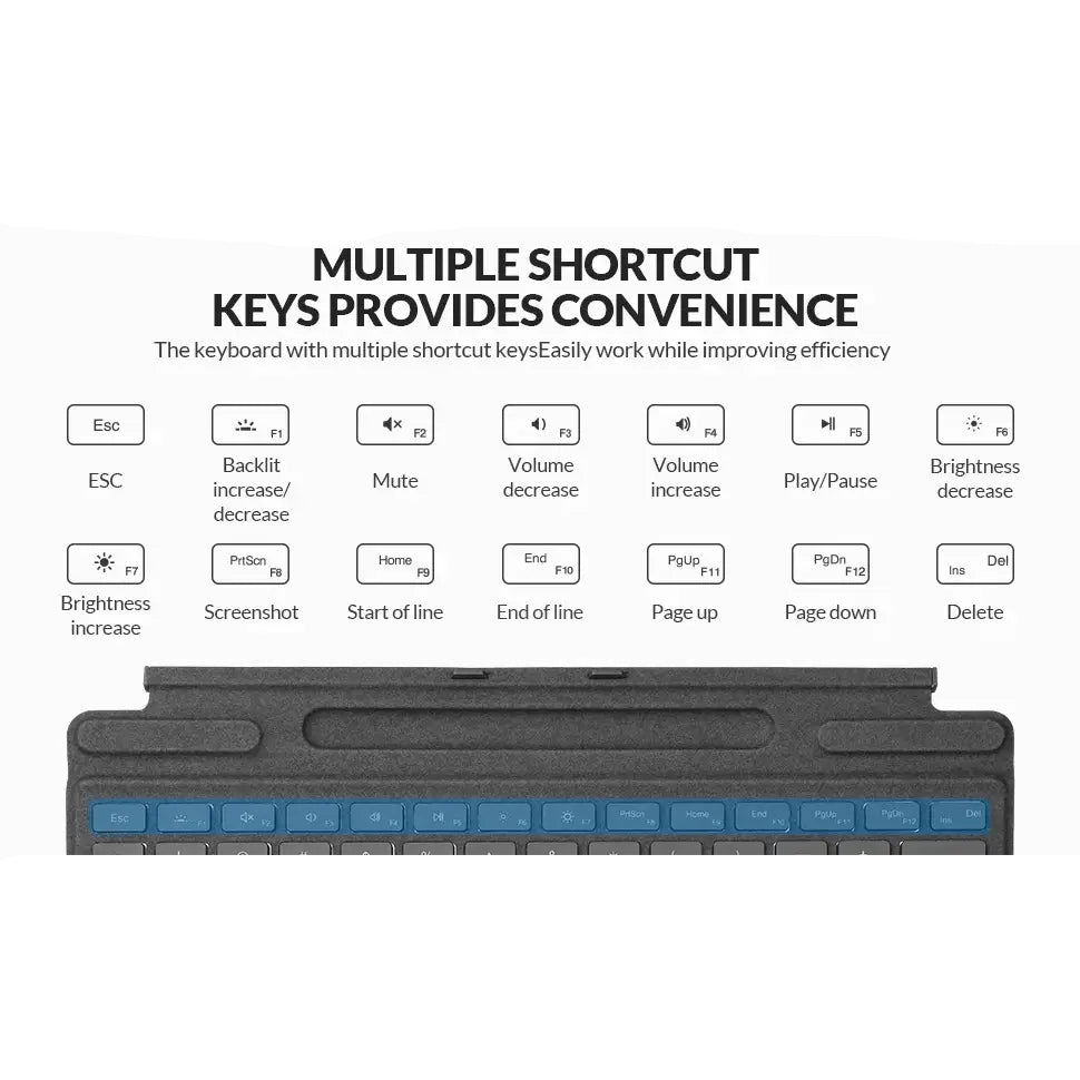 Bluetooth Keyboard For Surface Pro 11 10 9 8 X,For Microsoft Surface Pro 3 4 5 6 7/7 Plus Detachable Slim Type Cover