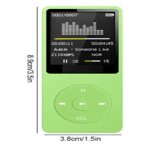 Bluetooth MP3 Player with FM Radio (available in 6 colours) - Green / Fm Radio / Mp3 Music Player - SS