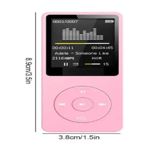Bluetooth MP3 Player with FM Radio (available in 6 colours) - Pink / Fm Radio / Mp3 Music Player - SS