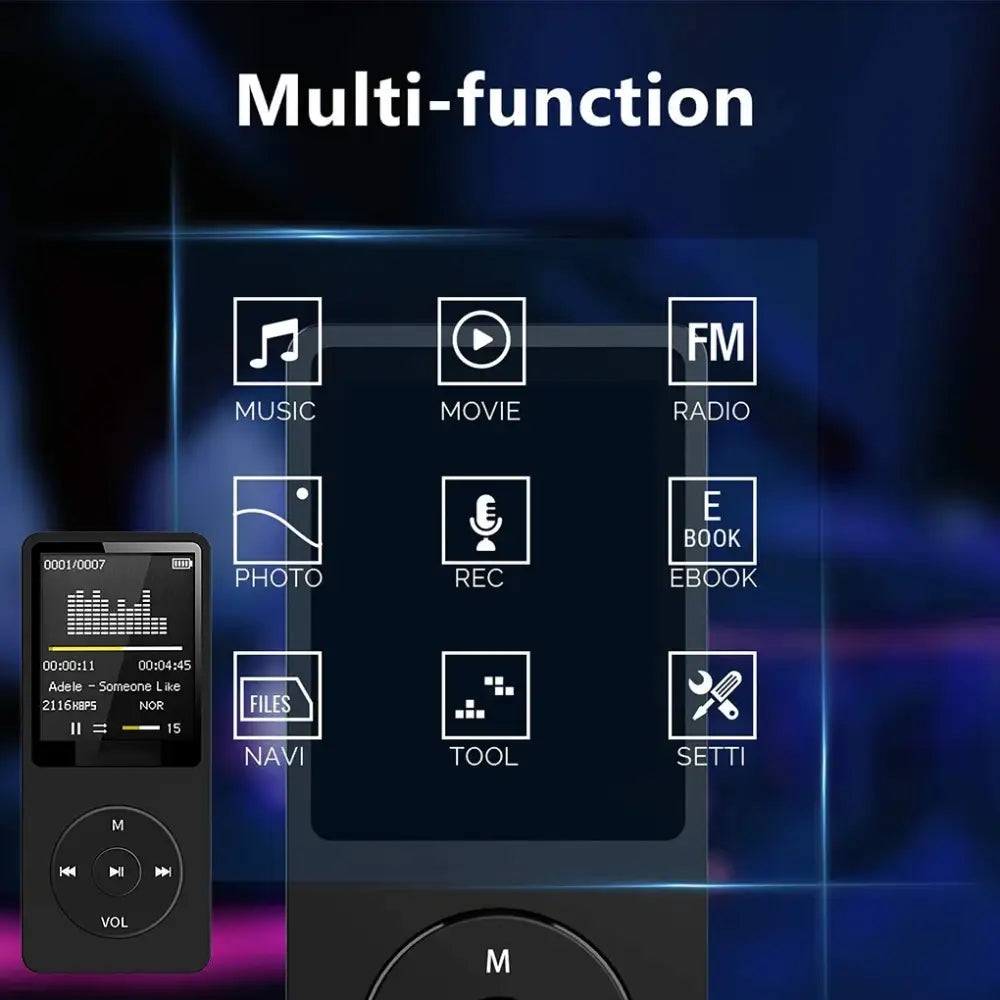 Bluetooth MP3 Player with FM Radio (available in 6 colours) - SS