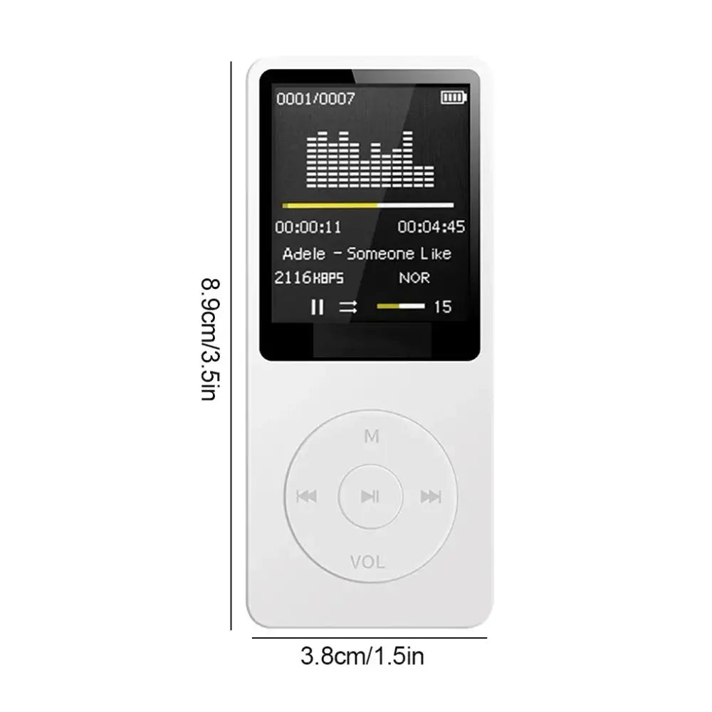 Bluetooth MP3 Player with FM Radio (available in 6 colours) - White / Fm Radio / Mp3 Music Player - SS
