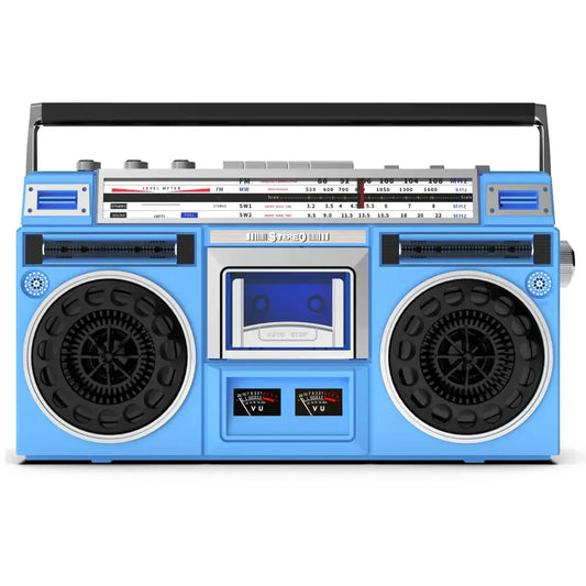 Bluetooth USB Cassette Radio Boombox - Blue / Radio / Cassette boombox - SS