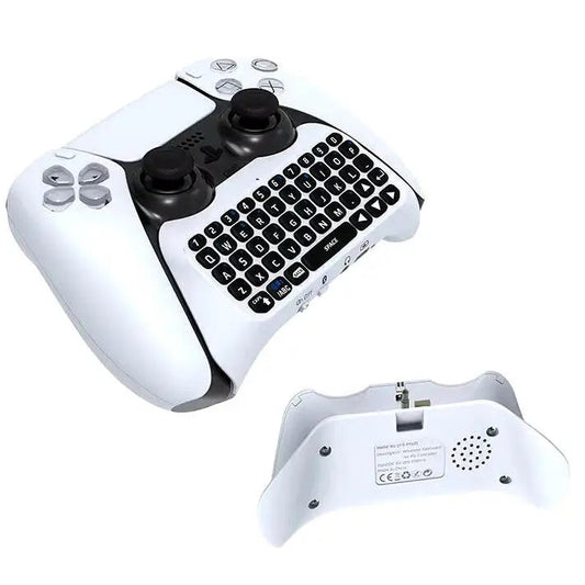 Bluetooth Wireless Keyboard for PS5 Controller - External Chatpad for PlayStation 5 - White