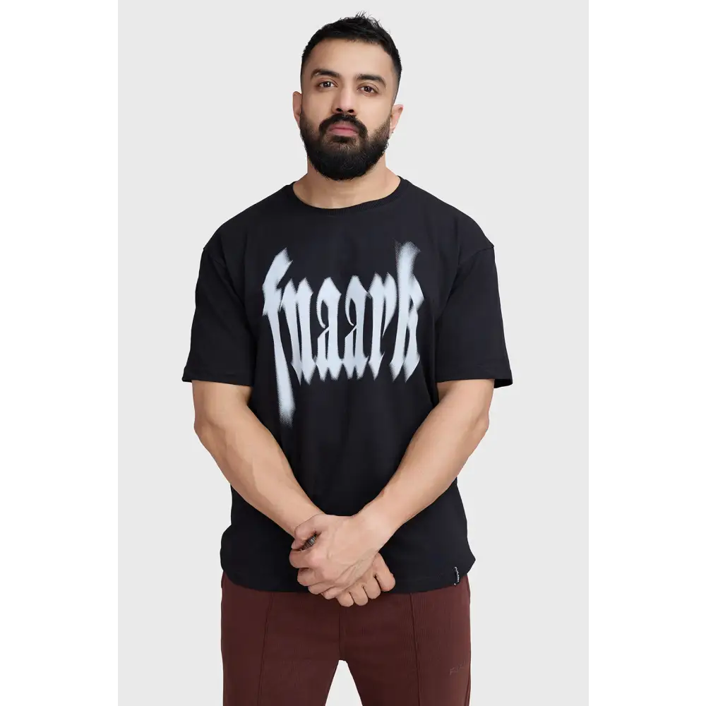 Blurred Oversized T-shirts Black