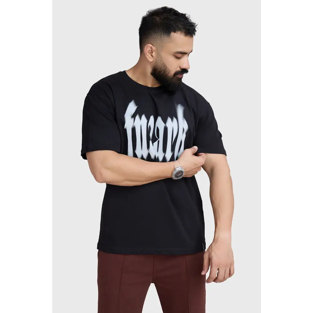 Blurred Oversized T-shirts Black