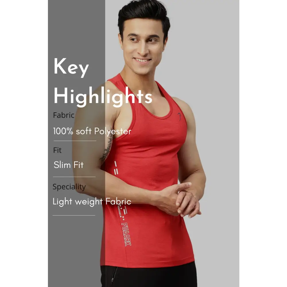 Bold Melange Tank Red - Vest