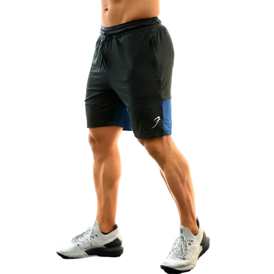 Box Shorts Black with Blue