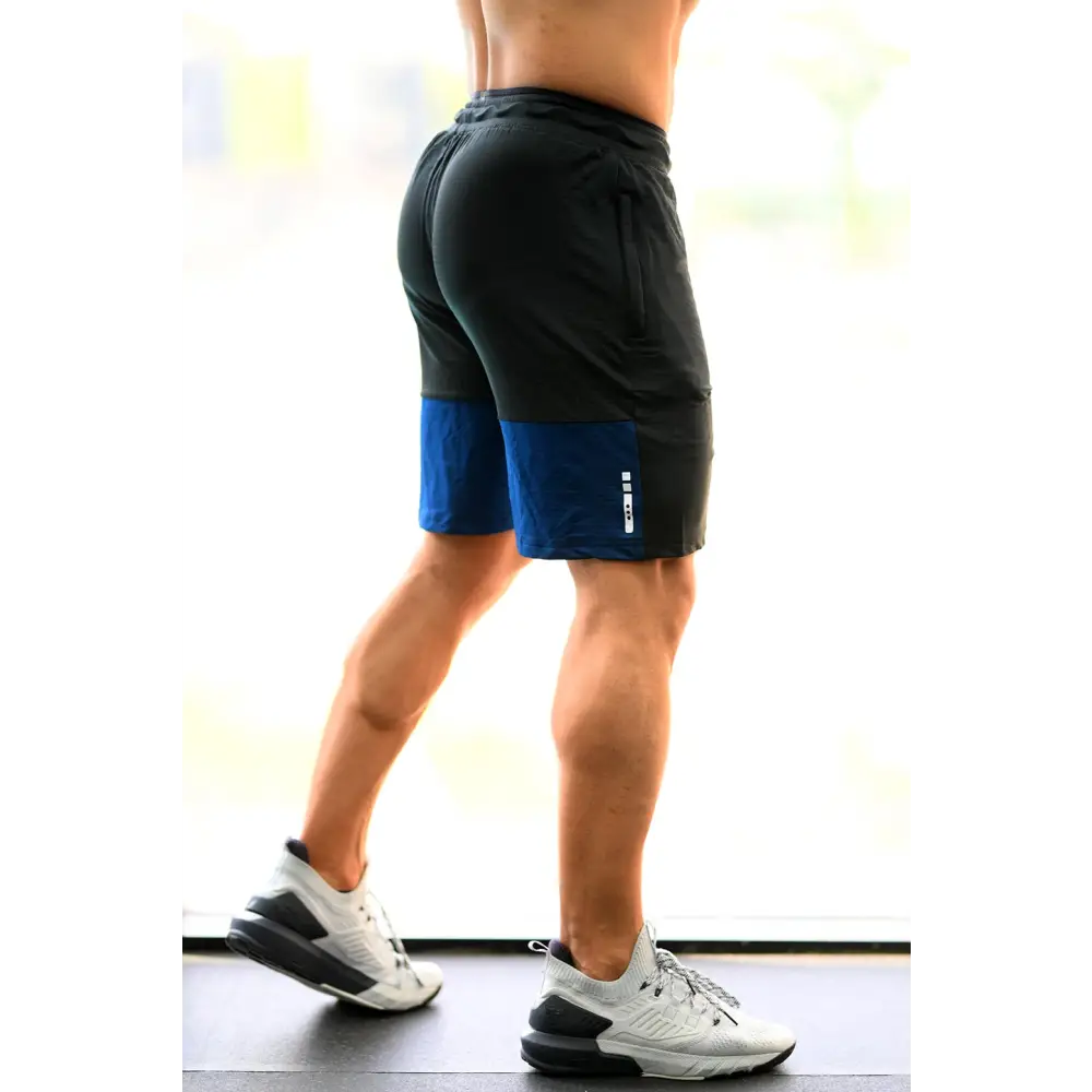 Box Shorts Black with Blue