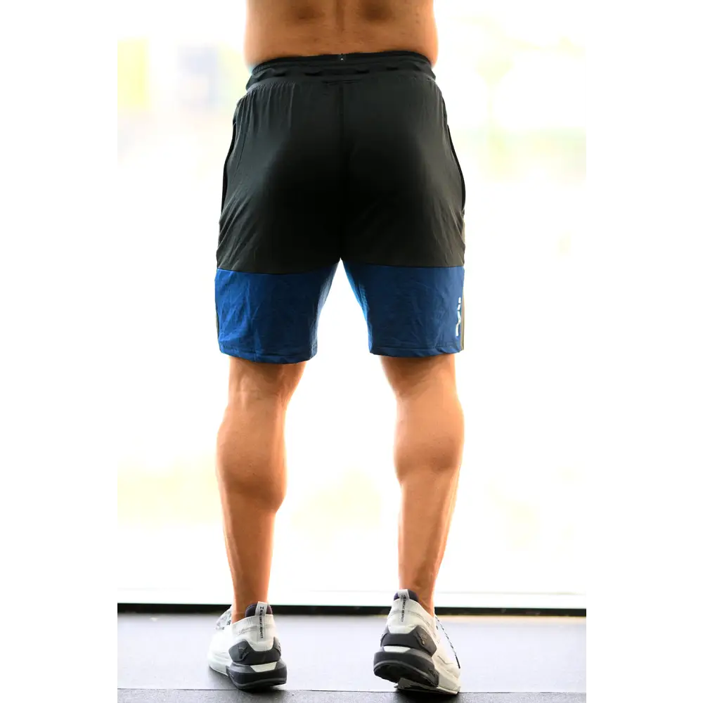 Box Shorts Black with Blue