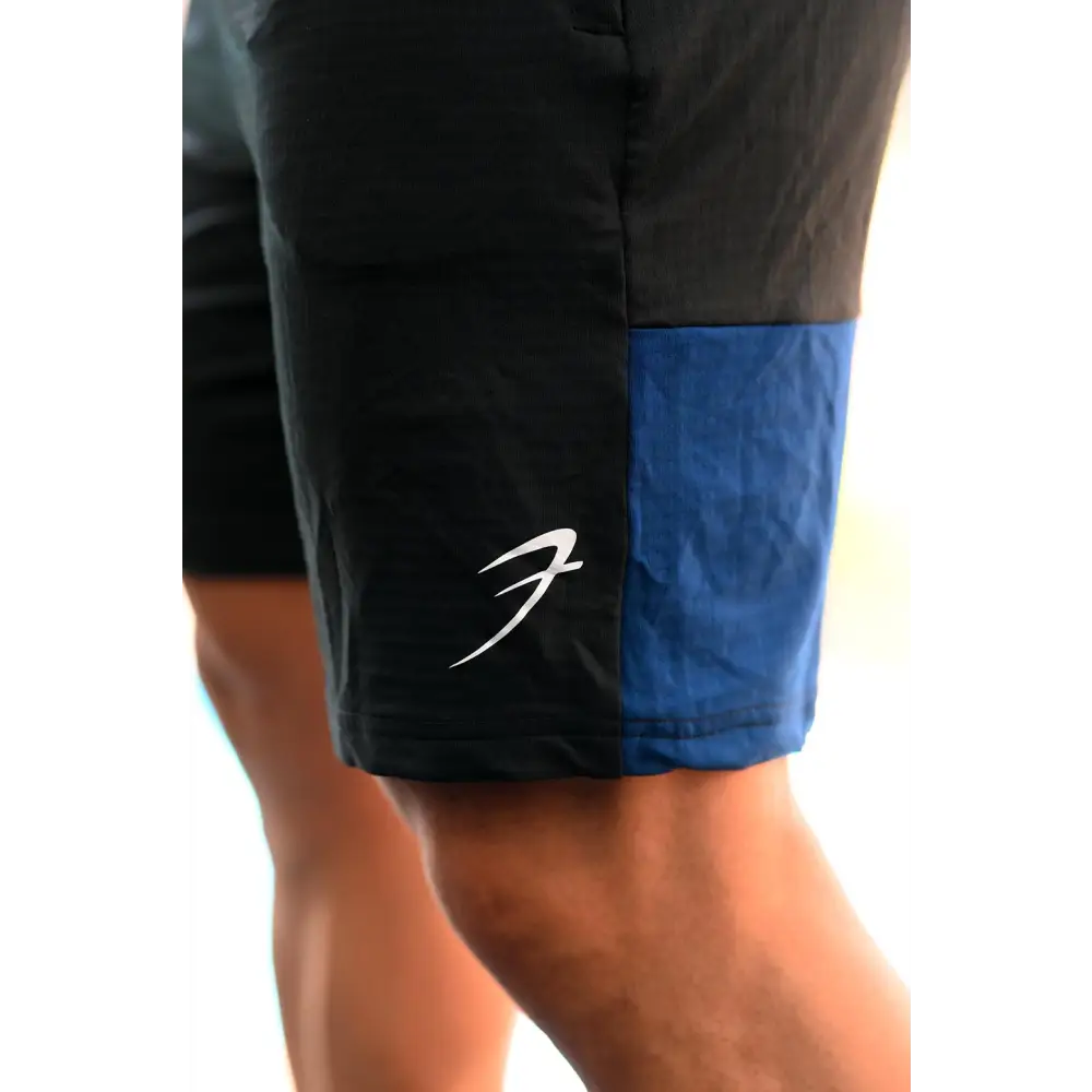 Box Shorts Black with Blue