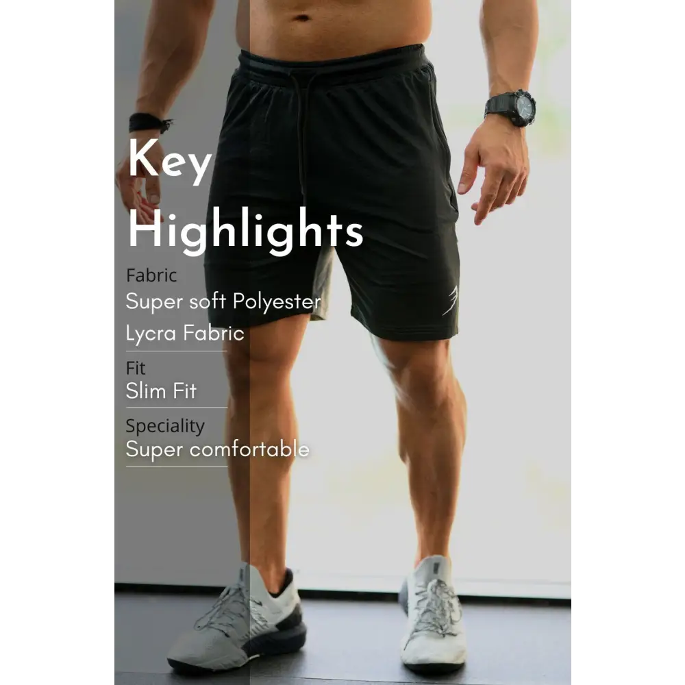Box Shorts Black with Grey