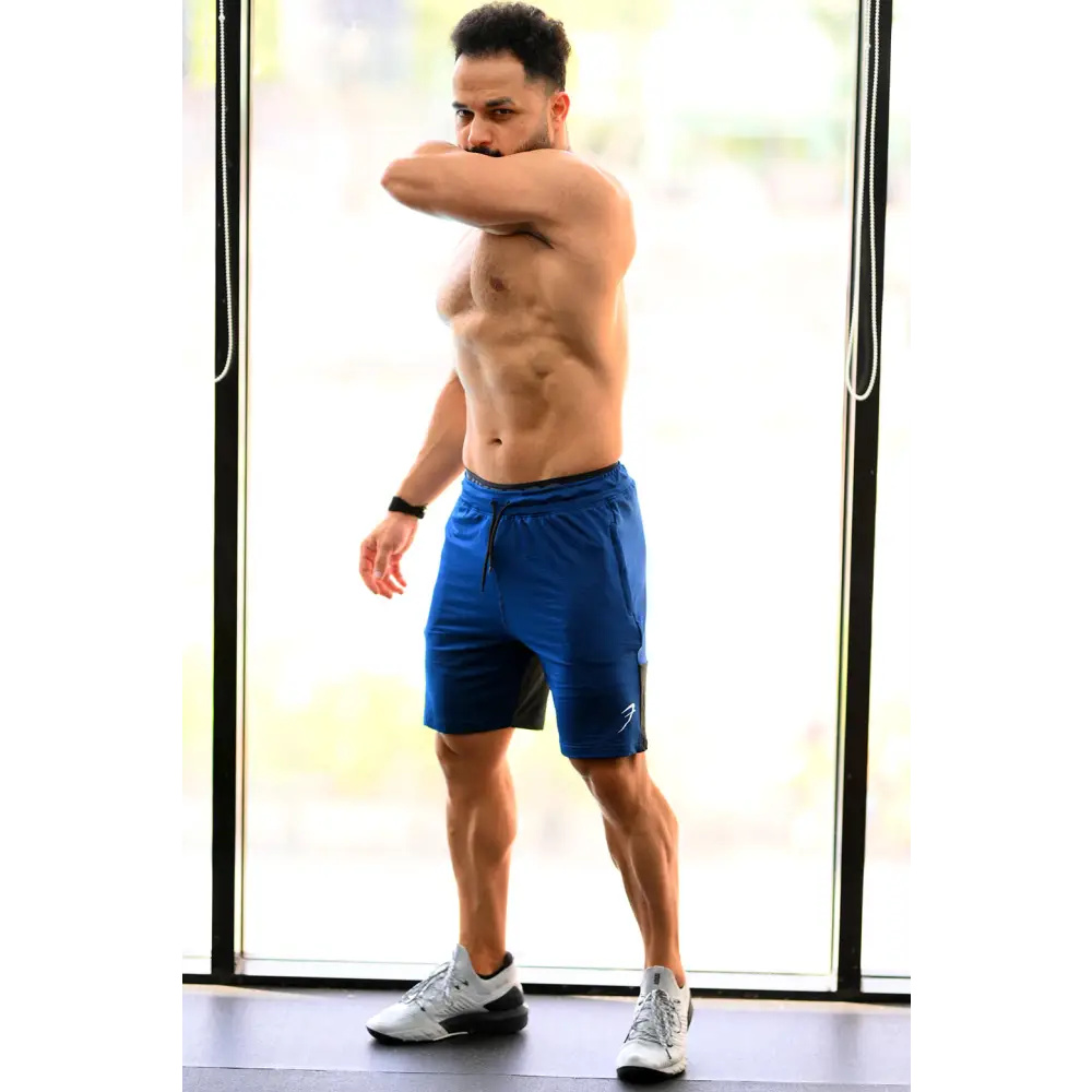 Box Shorts Blue with Black - Shorts