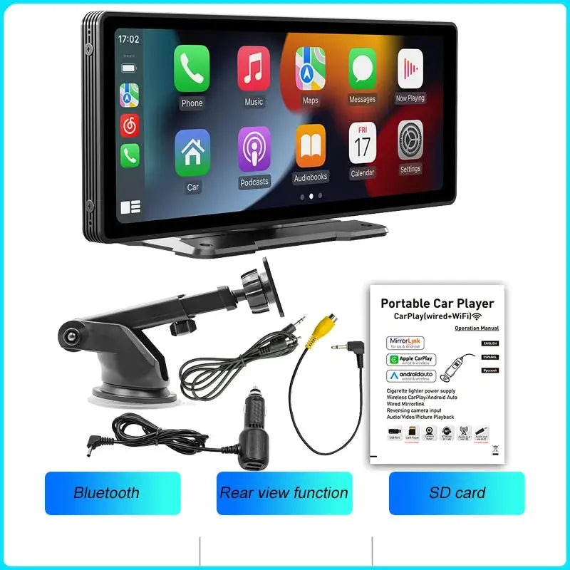 BQCC 10.26-Inch Portable Wireless CarPlay Display - Standard Unit