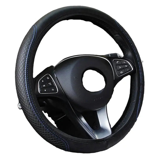 Braided Steering Wheel Cover (different colours available) - Black and Blue - HBC