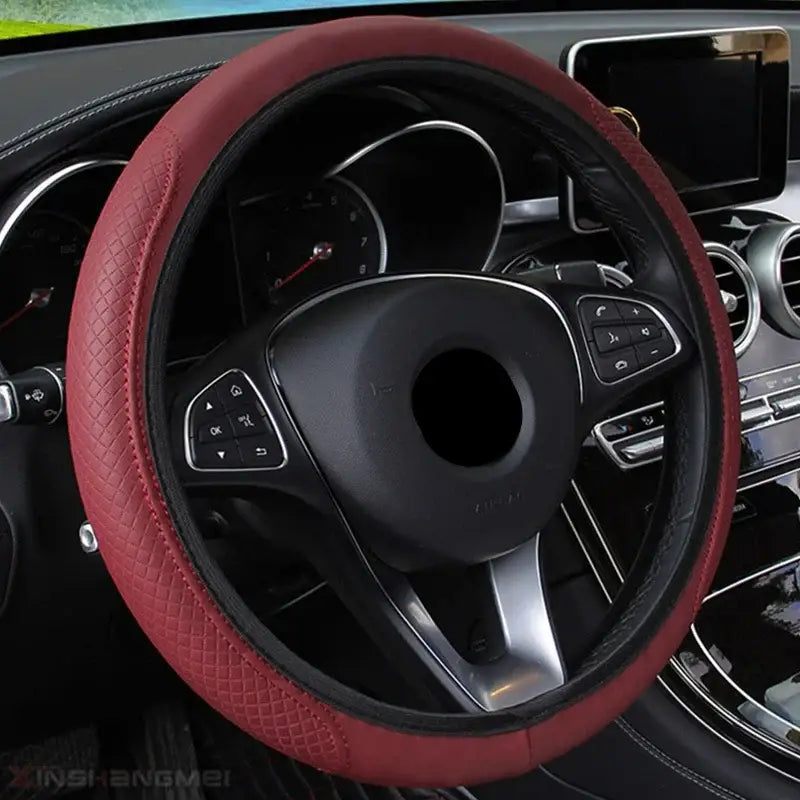 Braided Steering Wheel Cover (different colours available) - Wine Red - HBC