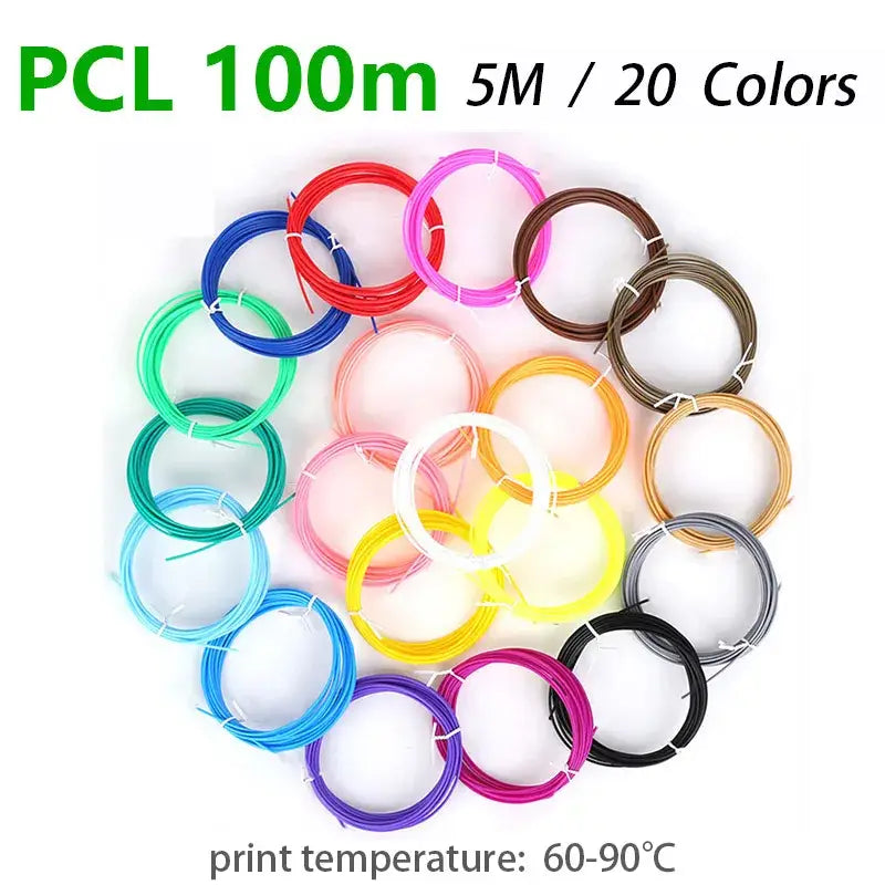 Brilliant Colour 3D Pen Filament (1.75mm ABS/PLA/PCL) - 20 Colors / Filament - SS