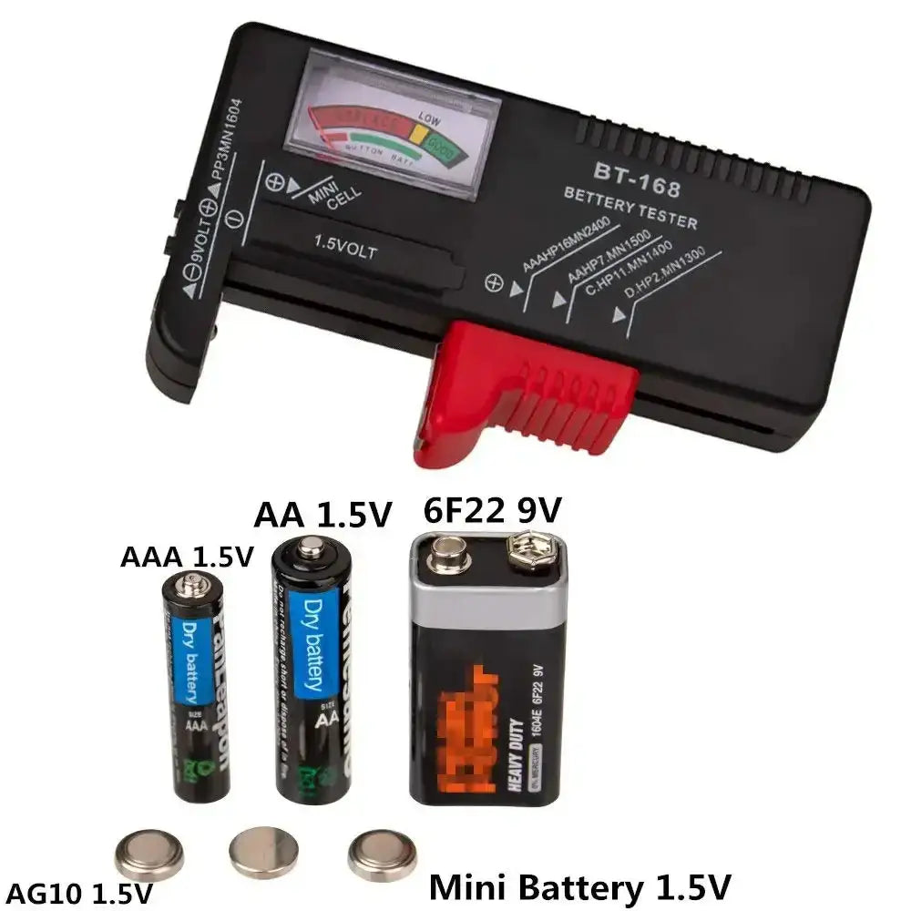 BT-168 Universal Battery Tester – AA/AAA/C/D/9V Button Cell Checker - 2pcs - HBC