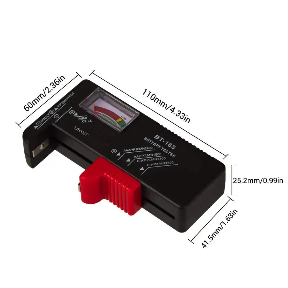 BT-168 Universal Battery Tester – AA/AAA/C/D/9V Button Cell Checker - HBC