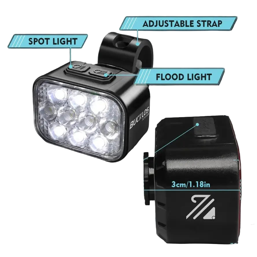 BUCKLOS Bicycle Rear Light Front Light 1100mAh LED COB Waterproof Bike Lamp USB Rechargeable Mtb Road Bike Taillights