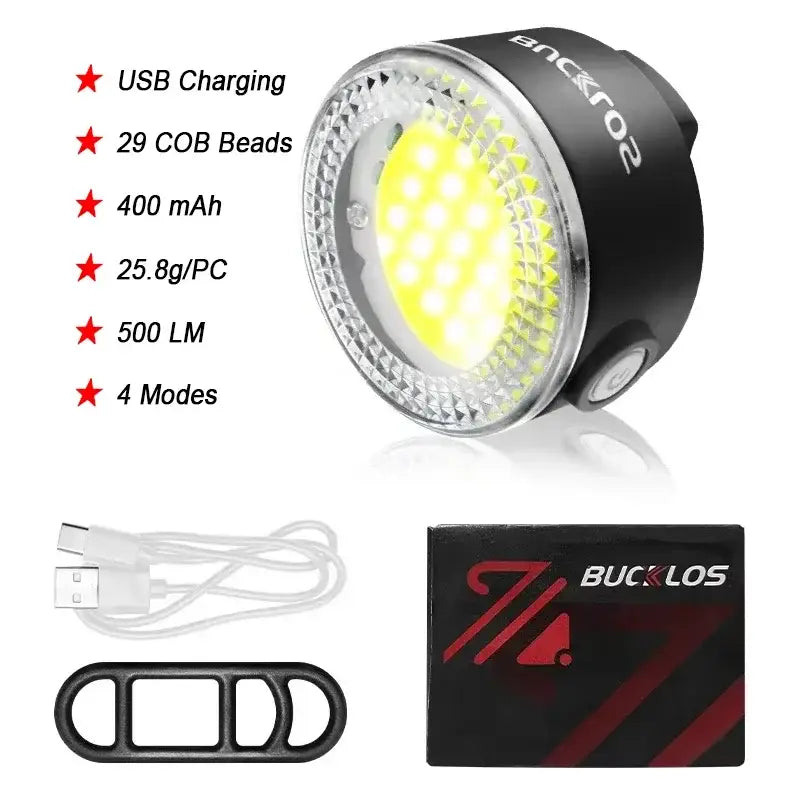 BUCKLOS Bicycle Rear Light Front Light 1100mAh LED COB Waterproof Bike Lamp USB Rechargeable Mtb Road Bike Taillights