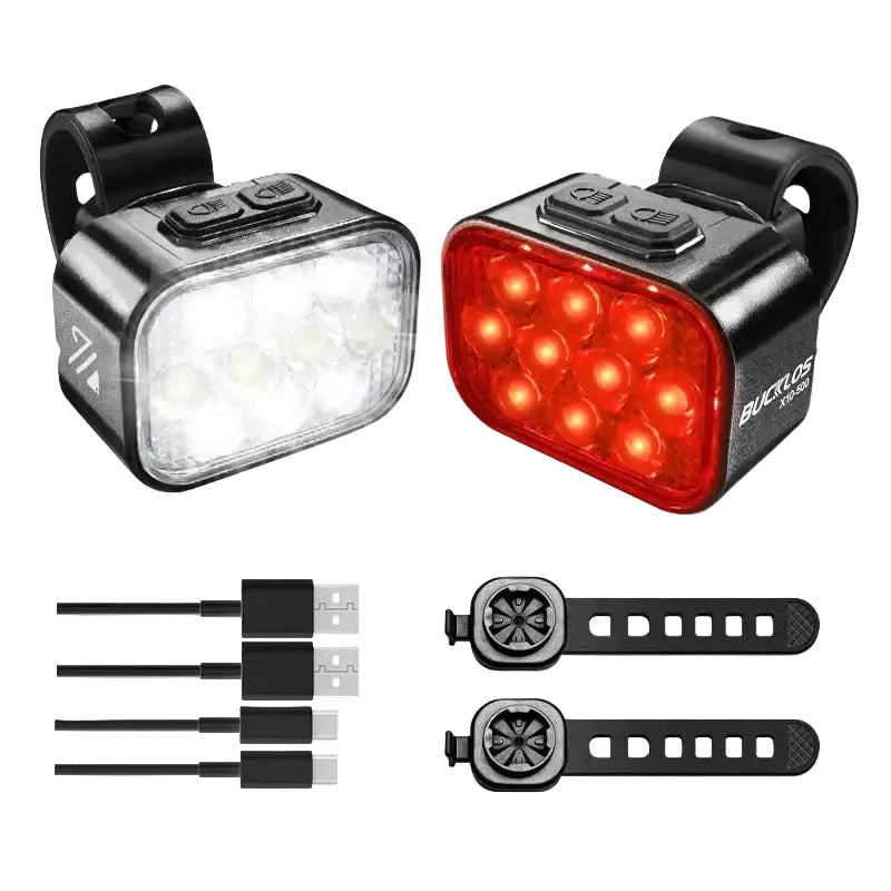BUCKLOS Bicycle Rear Light Front Light 1100mAh LED COB Waterproof Bike Lamp USB Rechargeable Mtb Road Bike Taillights