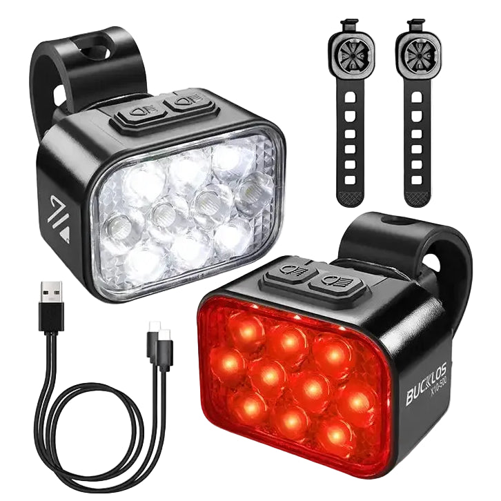 BUCKLOS Bicycle Rear Light Front Light 1100mAh LED COB Waterproof Bike Lamp USB Rechargeable Mtb Road Bike Taillights