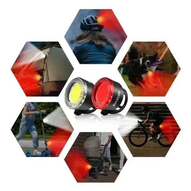 BUCKLOS Bicycle Rear Light Front Light 1100mAh LED COB Waterproof Bike Lamp USB Rechargeable Mtb Road Bike Taillights