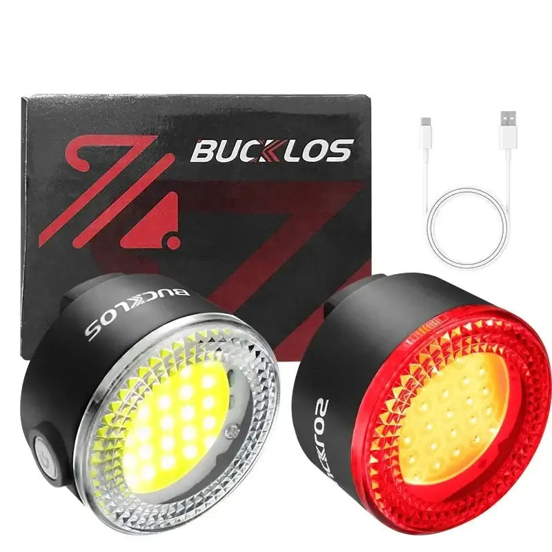 BUCKLOS COB Bike Taillights Headlight USB Rechargeable Bicycle Safety Warning Light MTB LED Front Rear Lantern Cycling