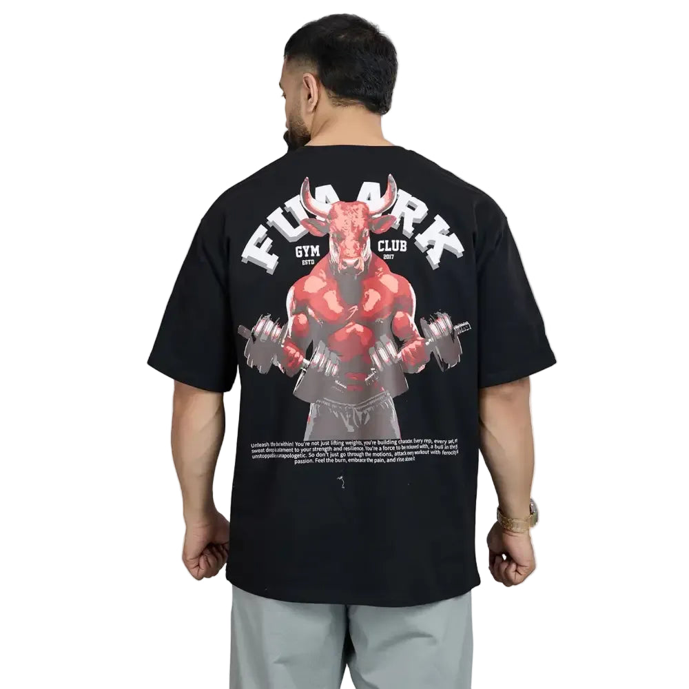 Bull Oversized T-shirt Black - Tshirts