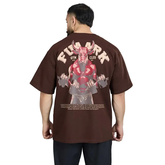 Bull Oversized T-shirt Coffee - Tshirts