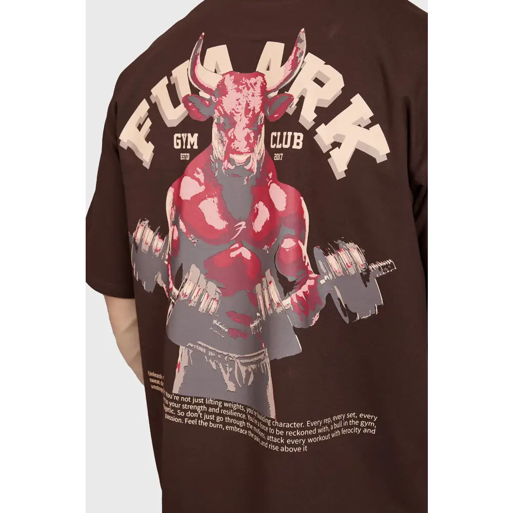 Bull Oversized T-shirt Coffee - Tshirts