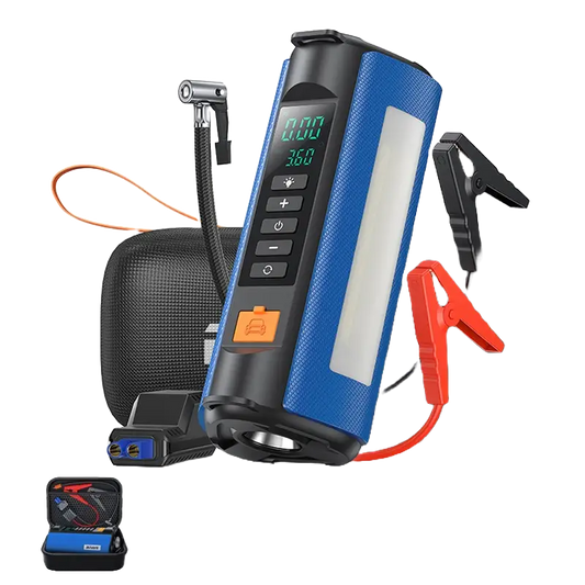 BUVAYE 2000A Professional Car Battery Jump Starter with Built-in 150PSI Air Pump and USB Power Bank for 12V Vehicles