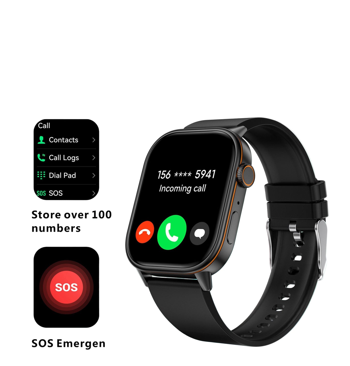 LIGE Outdoor Smartwatch – Large Screen with Compass & Music (10 different styles available)