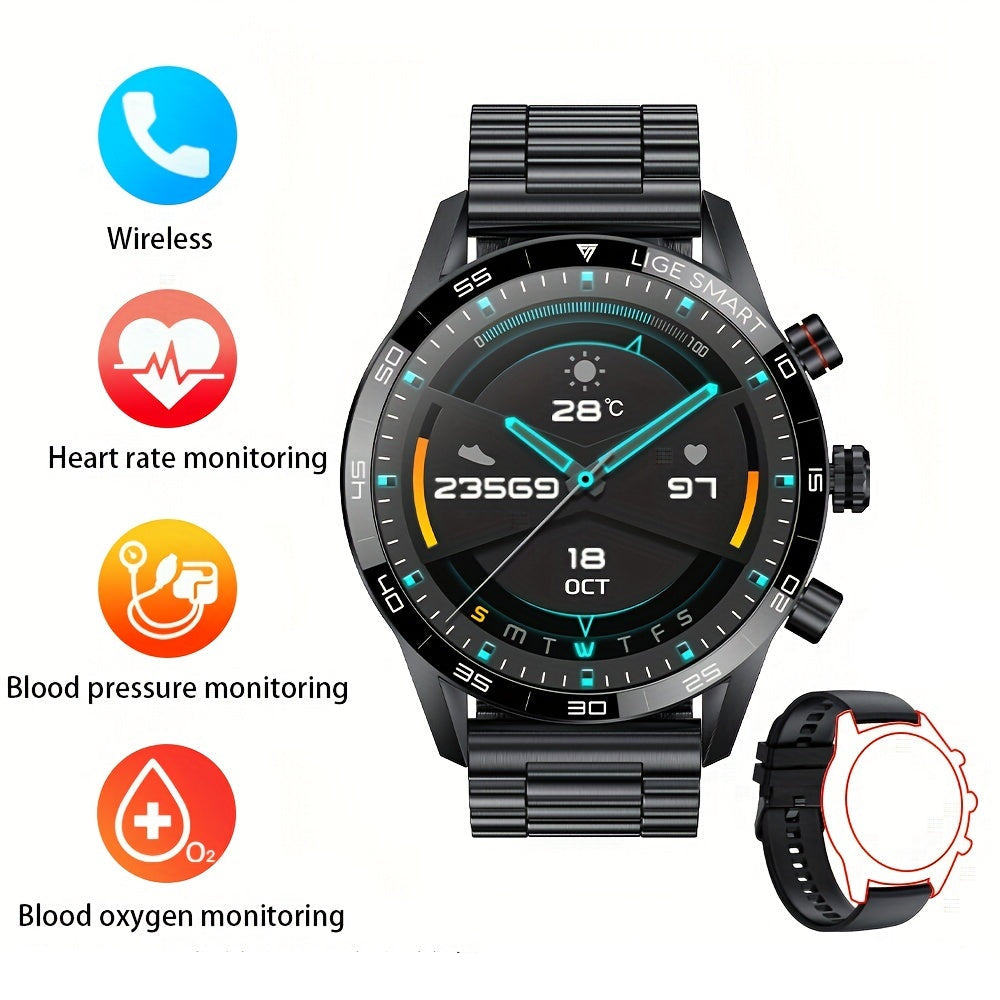 LIGE Smart Watch – 1.32" Full Touch Screen with Call Reminder, Fitness & Life Tracking (available in Black & Silver)