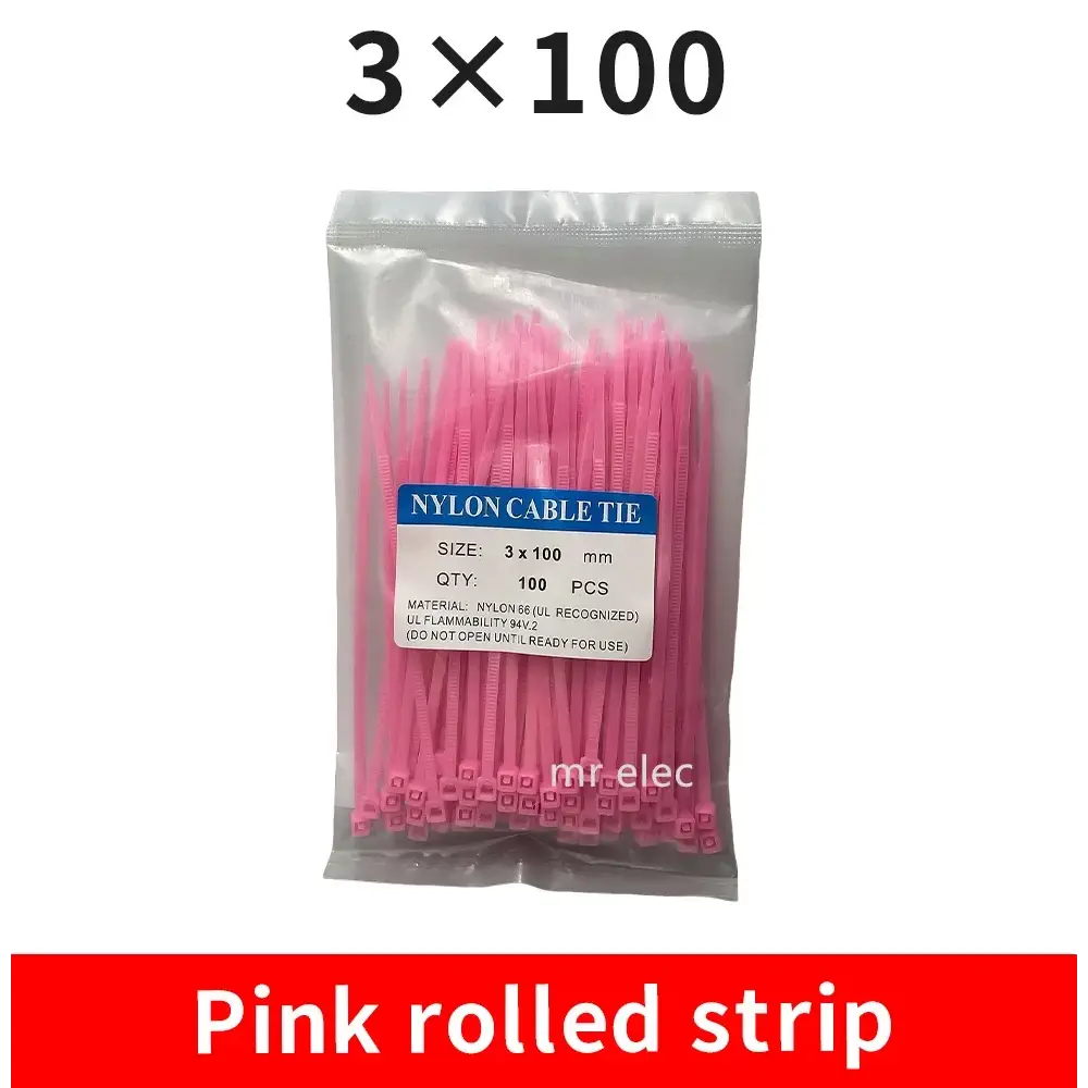 Cable Ties 100pcs 3*100mm Colorful Factory Standard Self-locking Plastic NylonWire Zip Tie