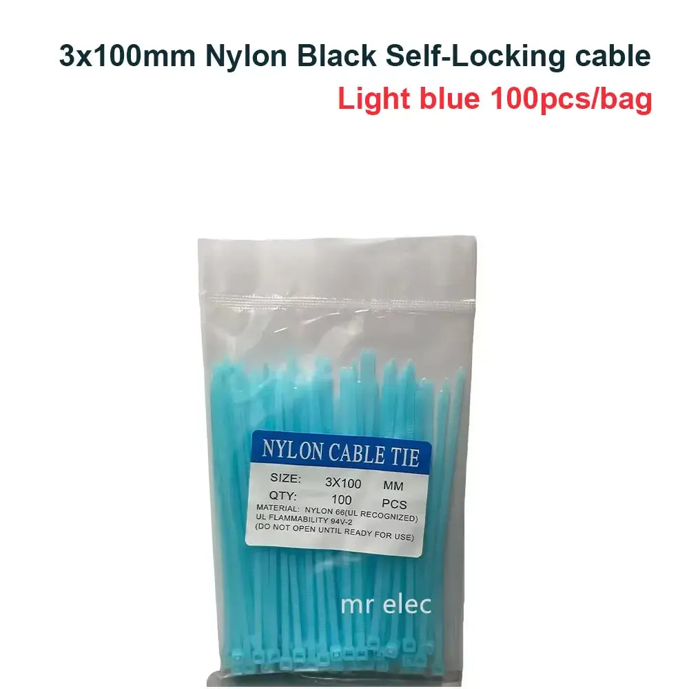 Cable Ties 100pcs 3*100mm Colorful Factory Standard Self-locking Plastic NylonWire Zip Tie