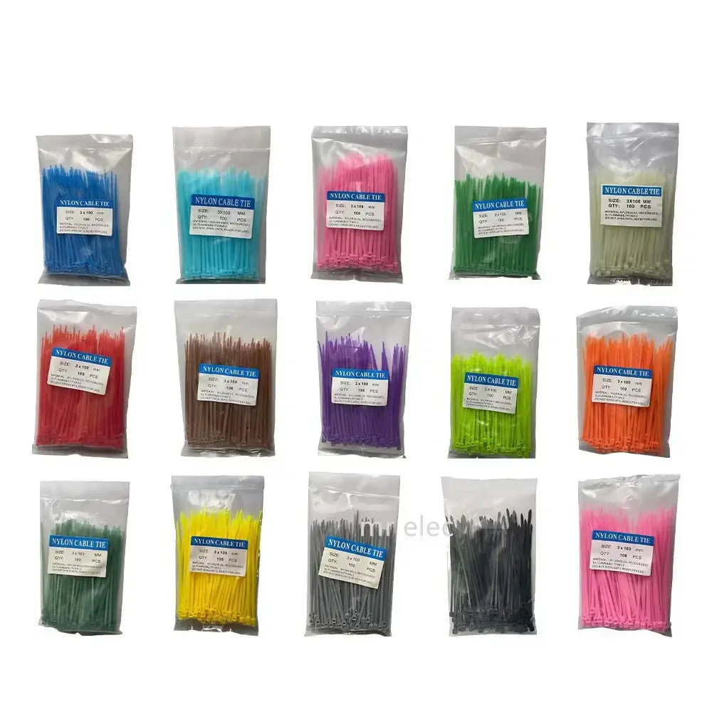 Cable Ties 100pcs 3*100mm Colorful Factory Standard Self-locking Plastic NylonWire Zip Tie