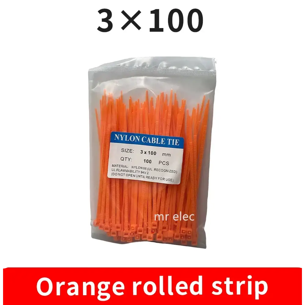 Cable Ties 100pcs 3*100mm Colorful Factory Standard Self-locking Plastic NylonWire Zip Tie
