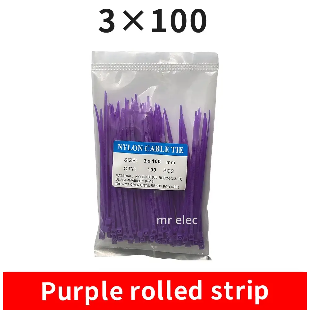 Cable Ties 100pcs 3*100mm Colorful Factory Standard Self-locking Plastic NylonWire Zip Tie