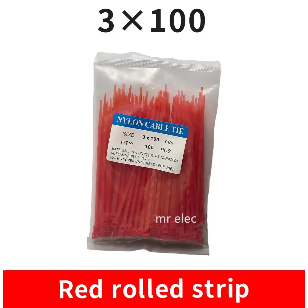Cable Ties 100pcs 3*100mm Colorful Factory Standard Self-locking Plastic NylonWire Zip Tie