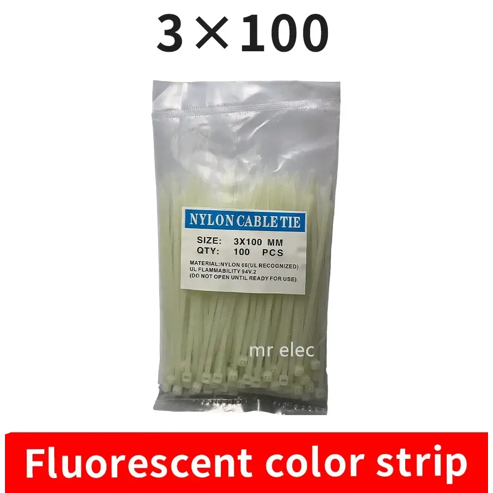 Cable Ties 100pcs 3*100mm Colorful Factory Standard Self-locking Plastic NylonWire Zip Tie