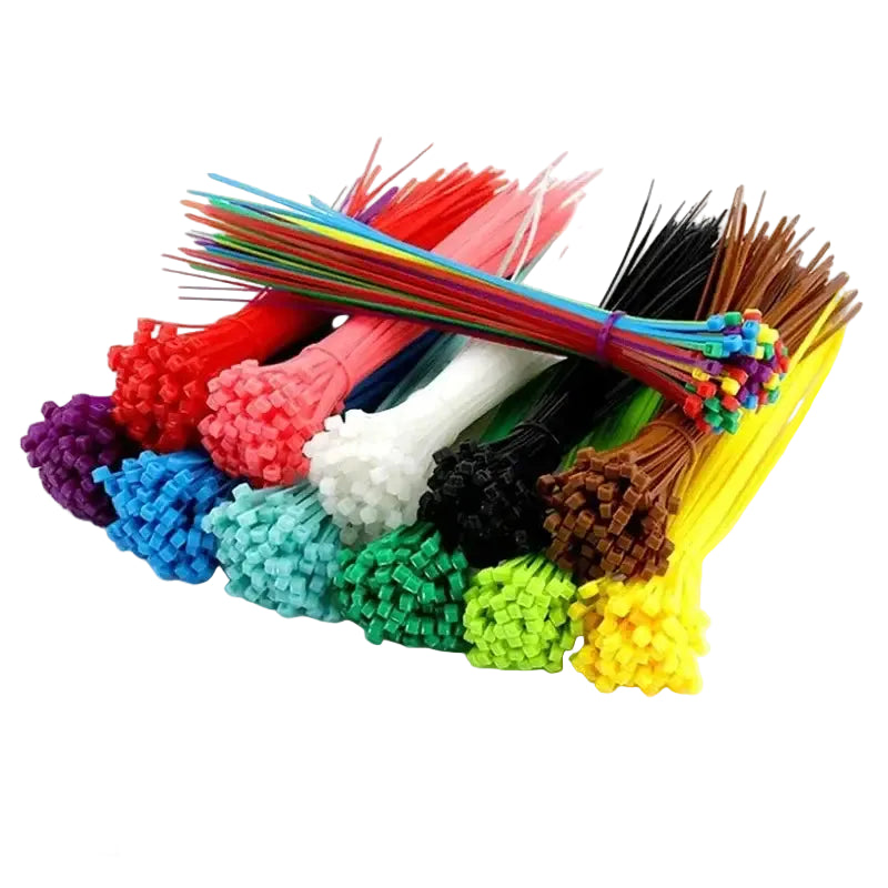 Cable Ties Nylon Self Locking 100/150/200mm Multicolour Plastic Zip Wire Binding Wrap Straps DIY Cable Fasten Organiser