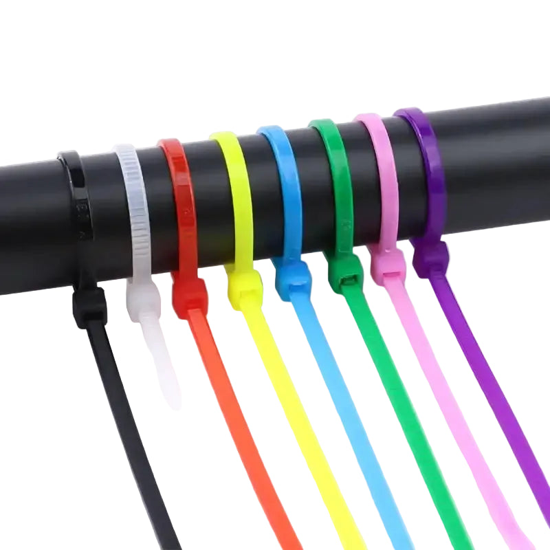 Cable Ties Nylon Self Locking 100/150/200mm Multicolour Plastic Zip Wire Binding Wrap Straps DIY Cable Fasten Organiser