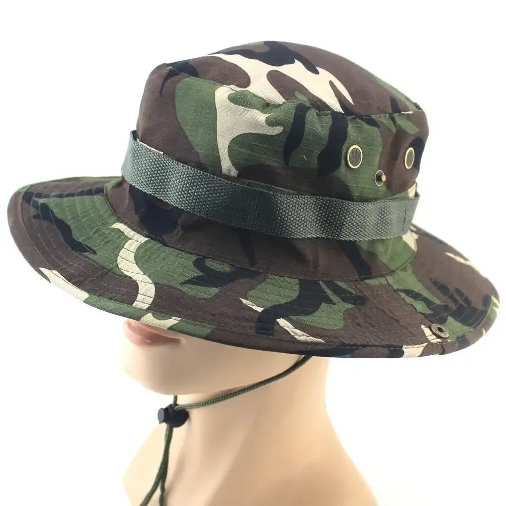 Camouflage Tactical Cap Boonie Hat Caps Camo Men Outdoor Sports Sun Bucket Cap Fishing Hiking Hunting Hats 60CM