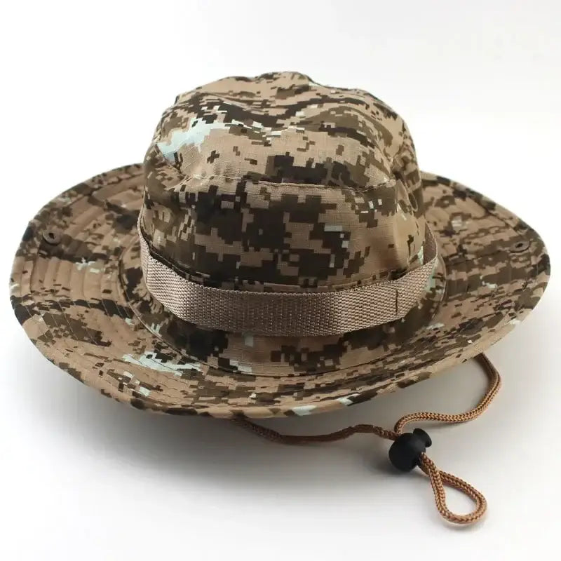 Camouflage Tactical Cap Boonie Hat Caps Camo Men Outdoor Sports Sun Bucket Cap Fishing Hiking Hunting Hats 60CM
