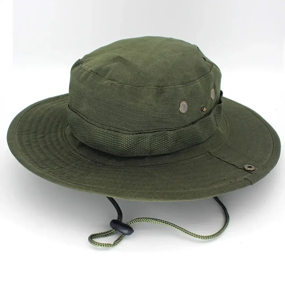 Camouflage Tactical Cap Boonie Hat Caps Camo Men Outdoor Sports Sun Bucket Cap Fishing Hiking Hunting Hats 60CM - army